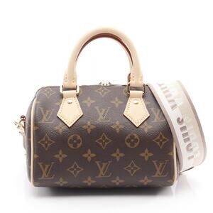 Louis Vuitton Speedy Bandouliere Monogram Beige Tan Handbag Leather Brown